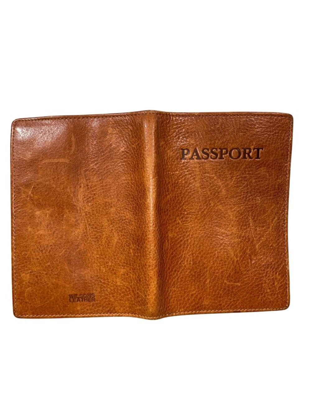 Wilsons Leather Genuine Leather Passport Holder 6x4 Inches Brown